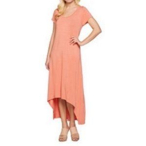 NWT‎ H BY HALSTON HI-LOW SOFT CORAL MAXI DRESS XXS